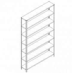 Металлический стеллаж Prostor Lite 1500x300x2300